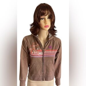Hostess Pick ☄️ Brown Girl's Hoodie with Wave Design by OP